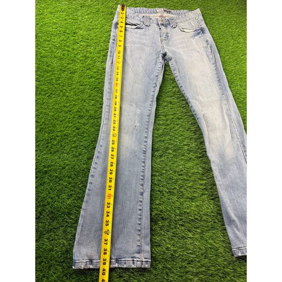 GUESS Women’s Bootcut Jeans Light Wash Stretch Mid Rise Sz 29 5 Pocket Y2K Denim - Picture 5 of 10